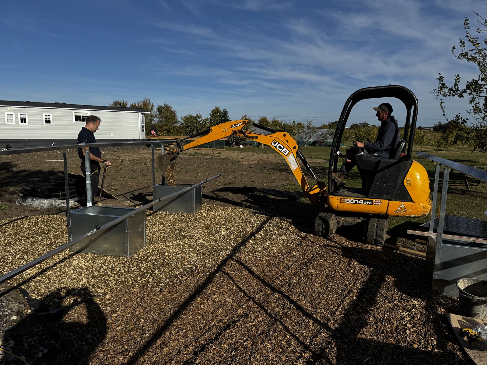 Ground works for a solar array with our installation team